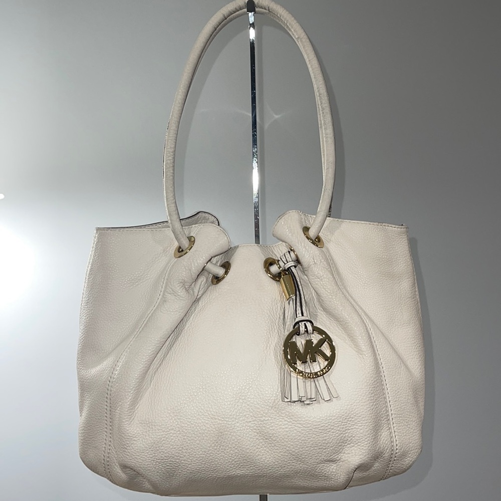 MICHAEL Michael Kors Large NS Ring Tote - Vanilla - Pebbled Leather